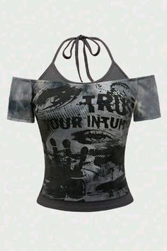 Grunge Outfits Crop Tops, Juicy Couture Crop Top, Y2k Outfits For Women, Y2k Outfits Tops, Cute Fits Grunge, Y2k T-shirts, 2000s Crop Tops, Y2k Tops 2000s, Clothes Aesthetic Y2k