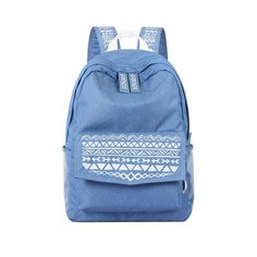 Blue Nylon Denim School Backpack for Teenage Girls - InnovatoDesign Back-to-school Denim Blue Backpack, Trendy Light Blue Backpack For Students, Trendy Light Blue Backpack For School, Trendy Light Blue School Backpack, Trendy Light Blue Backpack For Back To School, Denim Blue Standard Backpack For School, Denim Blue Backpack For Travel And Back To School, Back To School Light Blue Backpack With Adjustable Strap, Back To School Denim Blue Backpack