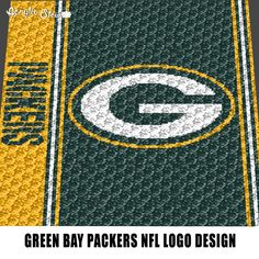 the green bay packers nfl logo is shown on a football field with white and yellow stripes