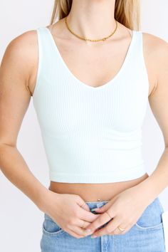 One Size, Ribbed super soft crop Made in the USA Lilac Grey, English Rose, Ribbed Crop Top, Crystal Rose, Blue Ink, Made In The Usa, Popcorn, Basic Tank Top, Camisole Top