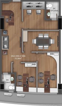 the floor plan for a two bedroom apartment with an attached kitchen and living room area