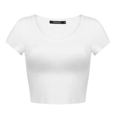 Basic Crop Tops, Blusas Top, Basic Crop Top, Cap Sleeve Shirt, Spandex Shirts, Basic Tops, Crop Tee