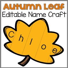 an autumn leaf printable name craft for kids