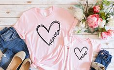 "Heart Mom Love Shirt Gift, Mama Charm Tshirt, Loving Mother T-Shirt, Mothers Day Gift Tee, Good Vibes, New Mommy Gift Basket, Love My Mama \"CUSTOMIZATION\" If you are looking for a specific shirt style, design or color not offered in my store, please let me know. \"RETURNS / EXCHANGES\" Unfortunately, due to the customization of the shirts we are unable to accept returns or exchanges on merchandise. In case of dispute, the buyer pays the return shipping fee. Please contact me with any problems New Mommy Gift Basket, Mommy Gift Basket, White T-shirt With Heart Print For Mother's Day, Short Sleeve T-shirt With Heart Print For Mother's Day, Personalized Pink T-shirt For Mother's Day, Affordable Personalized T-shirt For Mother's Day, New Mommy Gifts, Mother's Day Heart Print Short Sleeve T-shirt, Friend Vacation