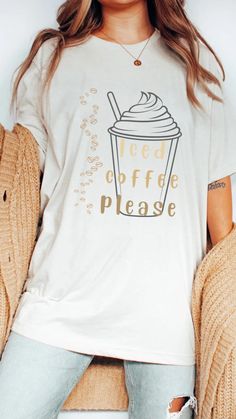 Coffee Coffee Coffee, T Shirt Crop Top, Trendy Graphic Tees, Coffee Coffee, Coffee Lover Gifts, Trendy Tshirts