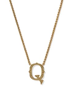 The beloved letter necklace style meets the charm of the Lone Star State in the Beau Letter Q Pendant Necklace in Vintage Gold. Crafted in vintage-inspired metal, this pendant’s etched script is a play on our signature hoofprint detailing. Whether you’re showing off your initials or someone else’s, this style will be hard to ignore. This necklace is a part of Yellow Rose by Kendra Scott—a brand that celebrates ranch life with Kendra Scott staples alongside select curated jewelry pieces and acces Hoof Print, Sold Out Sign, Letter Q, Lone Star State, Ranch Life, Letter Necklace, Lone Star, Yellow Roses, Yellow Rose