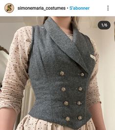 Retro Styles Fashion, Wool Waistcoat Woman, Dark Academia Sewing Patterns, Womens Waistcoat Outfit, History Bounding Fashion, Tailoring Aesthetic, History Bounding, Tailoring Techniques, Vest Waistcoat