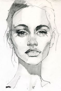 a pencil drawing of a woman's face