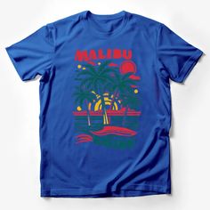 Malibu Beach Sunset Palm Trees Graphic T-Shirt, Vintage Summer Surf Tee, Unisex Male T-Shirt Custom graphic T-Shirt.Customize your color Surfer Outfit, Sunset Palm Trees, Malibu Beach, Urban Chic Fashion, Surf Tee, Beach Tee, Summer Surf, Malibu Beaches, Retro Graphic Tees