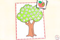 an apple tree is shown with two matching cards to help students learn the letter recognition