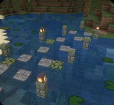 an image of a pond in minecraft