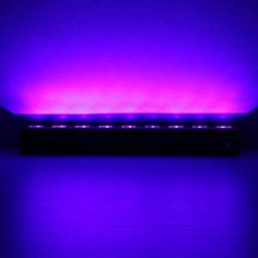 a purple light that is on top of a table