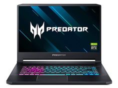 the predator laptop is open and ready to be used