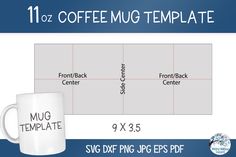 11 Oz Coffee Mug Template for Sublimation | SVG PNG Wispy Willow Designs Company Coffee Cup Template Free Printable, Coffee Mug Template, Coffee Cup Template, Cup Template, Sublimation Svg, Mug Template, Bar Set Up, Diy Tumblers, Templates Printable Free