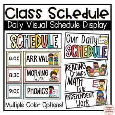 the daily visual schedule display for students to use