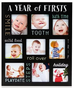 a year of firsts photo frame with baby pictures