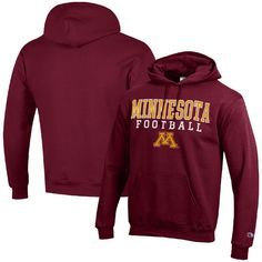 Stay heated up on Minnesota Golden Gophers game day in this Football Stack hoodie. Made by Champion, it features team graphics printed on a blend of soft, durable fabrics. An adjustable hood and pouch pocket provide additional coverage when you wear this Minnesota Golden Gophers pullover. Fan Apparel Hoodie With Letter Print, Winter Sports Events Fan Apparel Hoodie, Winter Fan Apparel Hoodie For Sports Events, Winter Sports Event Fan Apparel Hoodie, Winter Sports Events Fan Hoodie, Collegiate Hoodie With Logo Print For Fall, Collegiate Style Hoodie With Letter Print For Fans, Collegiate Hoodie With Letter Print For Fans, Game Day Sweatshirt With Drawstring Hood In Team Colors