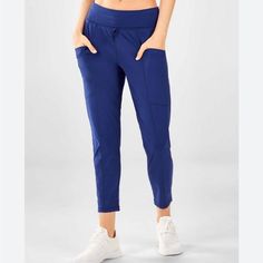 New With Tags!! Fabletics Maj Powerform Pant, Size Small (4/6). Beautiful Blue Color, 82% Polyester And 18% Elastane. Blue Joggers, Rayon Pants, Jelly Shoes, Pajama Shirt, Walker Boots, Beautiful Blue, Jogger Pants, Trending Accessories, Jean Coat