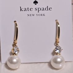 Kate Spade Pearls Of Wisdom Goldtone Pearl And Crystal Drop Earrings Nwt Retail $59 Please Review Pictures And Ask Any Questions Before Purchasing. Non-Smoking, Pet Friendly Home. Bundle And Save!! Happy Poshing!! Kate Spade White Earrings For Gift, Kate Spade White Jewelry For Anniversary, Kate Spade White Jewelry With Matching Earrings, Kate Spade White Jewelry Set With Matching Earrings, Elegant White Kate Spade Earrings, White Kate Spade Jewelry For Formal Occasions, Formal White Kate Spade Jewelry, Kate Spade Drop Earrings For Formal Occasions, Kate Spade Formal Drop Earrings