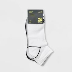 Why we're ALL IN: Designed for workouts, long commutes and everyday wear, these active socks are made from a soft cotton and recycled polyester blend with added spandex for reliable comfort and flexible movement. The pack includes 6 pairs of tagless socks in black, white and gray hues. The ankle height and solid colors make them easy to pair with a wide variety of activewear. All in Motion™: Made for every move, priced for every day. Lightweight Sporty No-show Socks, Casual Lightweight Anti-odor Socks, Sporty Lightweight Socks, Sporty Comfortable Lightweight Socks, Breathable Casual Socks For Gym, Sporty Lightweight No-show Socks, Breathable Casual Gym Socks, Sporty No-show Lightweight Socks, Sporty Stretch Lightweight Socks