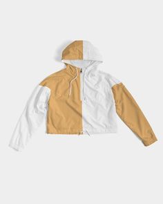 Blocks Women's Cropped Windbreaker Sporty White Color Block Windbreaker, Long Sleeve Color Block Spring Windbreaker, Urban Color Block Long Sleeve Windbreaker, Spring Multicolor Color Block Windbreaker, Multicolor Long Sleeve Color Block Windbreaker, Athleisure Wear, Women Crop, Water Resistant Fabric, Art Block