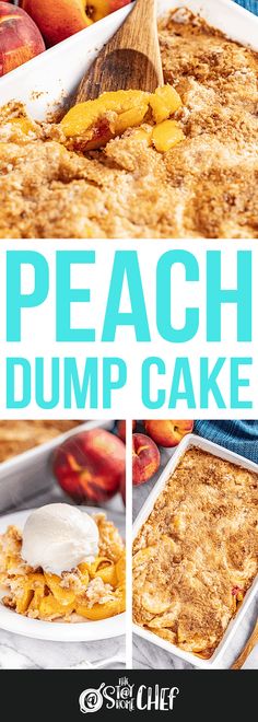 this peach dump cake is so good it's easy to make and tastes delicious