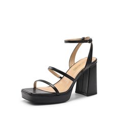 Comfortable Black Shoes, Sandals Y2k, Chunky Heel Platform Sandals, Strappy Block Heel Sandals, Statement Sandals, Chunky Platform Sandals, Y2k Dress, Platform Heels Chunky, Platform Sandals Heels