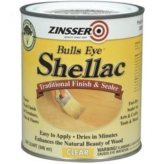 a can of paint that says bulls eye shellac