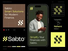 an advertisement for the sabot smart solution, which is being used on smartphones