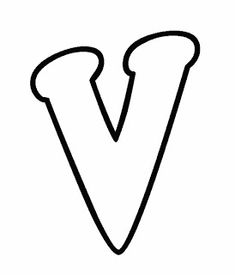 the letter v is drawn in black and white