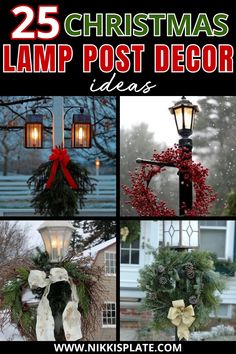 25 christmas lamp post decor ideas that are easy to make and great for the holiday season