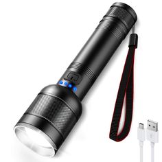 an image of a flashlight and charger on a white background