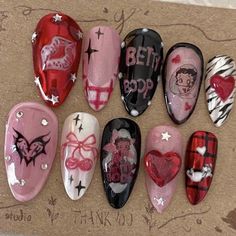 Gel Nails Diy, Grunge Nails, Manicure Y Pedicure, Fire Nails