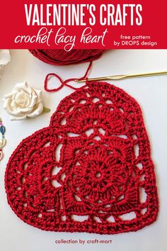 valentine's crafts crochet lacy heart