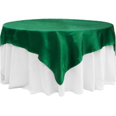 Square 72 Satin Table Overlay - Emerald Green - CV Linens 120 Round Tablecloth, Round Table Decor, Event Decor Direct, Table Overlays, Silk Satin Fabric, Table Skirt, Satin Sash, Mantel Redondo, Satin Material