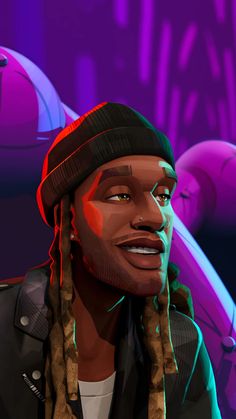 a man with dreadlocks wearing a beanie