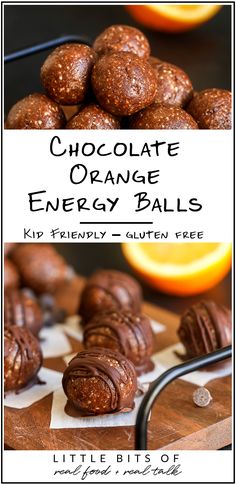 chocolate orange energy balls with text overlay