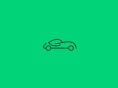 a green background with an outline of a car