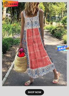 Casual Ethnic Square Neck Sleeveless Loose Dresses Casual Patchwork Sleeveless Dress For The Beach, Casual Sleeveless Dress With Boho Print, Casual Sleeveless Dresses With Boho Print, Casual Sleeveless Boho Print Dresses, Casual Patchwork Sleeveless Dress For Vacation, Casual Sleeveless Patchwork Dress For Vacation, Sleeveless Boho Print Patterned Dress, Patchwork Sleeveless Sundress For The Beach, Casual Beach Sundress With Patchwork