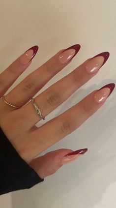 40 Cherry Wine Nails All Pinterest Is Currently Obsessed With 2024 Cherry Wine Nails, Red Nail Design, Paznokcie Hello Kitty, Red Ombre Nails, Red And Gold Nails, Kutek Disney, Wine Nails, Dark Red Nails, Red Acrylic Nails