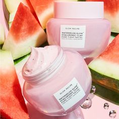 New Glow Recipe Watermelon Glow Hyaluronic Clay Pore-Tight Facial What It Is: A Non-Drying Clay Mask With Hyaluronic-Infused Clay, Bha, Pha, And Watermelon Enzymes To Unclog Pores, Smooth, And Hydrate For Softer, Clearer-Looking Skin. Skincare Concerns: Pores, Uneven Texture, And Acne And Blemishes Highlighted Ingredients: - Hyaluronic Clay: Whipped Non-Drying Clay Infused With Hyaluronic Acid To Clear Pores & Hydrate, Even For Sensitive/Dry Skin. - Watermelon Enzymes: Visibly Brighten And Exfol Facial Recipe, Watermelon Glow, Sephora Skin Care, Glow Recipe, Pretty Skin Care, Dry Sensitive Skin, Skin Care Items, Clay Masks, Hydrate Skin