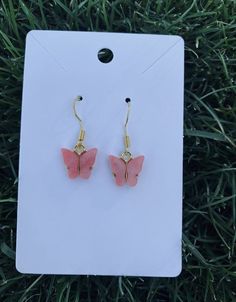 butterfly earring now available in etsy shop Cute Butterfly Gold Earrings, Cute Butterfly Jewelry For Pierced Ears, Cute Gold Butterfly Earrings, Cute Gold Butterfly Jewelry, Trendy Butterfly Shaped Summer Jewelry, Trendy Summer Butterfly Shaped Jewelry, Trendy Butterfly Jewelry For Summer, Elegant Pink Butterfly Charm Earrings, Pink Butterfly Charm Earrings