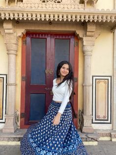 #jaipur #fitstagram Jaipuri Skirt Outfit, Long Skirt Outfits Indian Traditional, What To Wear In Jaipur, Outfits For Jaipur Trip, Long Skirt And Top Casual, Skirt Top Indian Outfit Casual, Outfits To Wear In Rajasthan, Jaipur Fits, Outfits For Rajasthan Trip