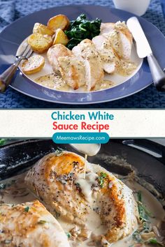 chicken white sauce recipe with potatoes and spinach