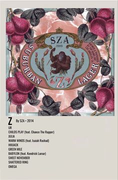 the cover art for sza'a album, featuring an image of a bird and flowers