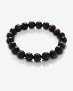 Gold Sheen Obsidian Bracelet-HOTSHELLOW-P1 Black Obsidian Gemstone Beaded Bracelets, Black Obsidian Round Crystal Bracelet, Black Obsidian Stretch Bracelet With Round Beads, Elegant Black Stretch Bracelet With Gemstone Beads, Elegant Obsidian Beads Jewelry 8mm, Obsidian Hand-strung Round Beaded Bracelets, Obsidian Black Beads Bracelet, Elegant Obsidian Bracelets For Gift, Elegant Brown Beaded Bracelets With Black Beads