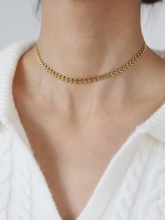 Material: Titanium Steel Fashion Element: Line Style: Boyfriend style Elegant Stainless Steel Choker, Gold Chain Alloy Jewelry As Gift, Adjustable Elegant Stainless Steel Choker, Elegant Adjustable Stainless Steel Choker, Elegant Stainless Steel Adjustable Choker, Everyday Gold Alloy Jewelry, Everyday Alloy Clavicle Chain Jewelry, Alloy Clavicle Link Chain Jewelry, Round Chain Choker As Gift