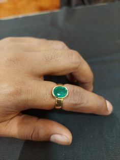 22 Karat Gold Ring For Women With Emerald - 235-GR6671 - in 6.400 Grams for USD $1195.82. 
Made in India by Totaram Jewelers Online this product is in Gold - 22 Karat BIS Hallmark 916 KDM Gold  & is an excellent gift for Adult - Women. Ships fully insured with secured guaranteed delivery for free with your order over $250 from New Jersey USA & comes with 30 days exchange policy. 22k Gold Oval Jewelry For Anniversary, Traditional Yellow Gold Emerald Ring Gift, Traditional Gold Emerald Anniversary Ring, Luxury Gold Solitaire Emerald Ring, Oval Emerald Ring In Gold, 22k Gold Ring With Gemstone For Formal Occasions, 22k Gold Green Jewelry For Anniversary, Traditional Gold Emerald Ring For Gift, Traditional Gold Emerald Ring As Gift