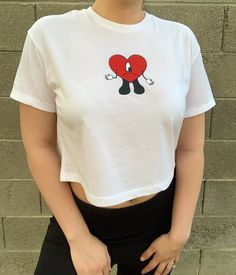 Excited to share this item from my #etsy shop: Bad Bunny Un Verano Sin Ti Crop Top, Bad Bunny Heart Crop Top, Bad Bunny New Album, Bad Bunny Gift #badbunny #unveranosinti #badbunnycroptop #unveranosintitop #badbunnyshirt #badbunnyheart #badbunnygift #badbunnynuevoalbum #unveranosinticroptop #badbunnytrending #elconejomalo #benito #badbunnyshirt Album Bad Bunny, Bad Bunny Heart, Heart Crop Top, Bunny Heart, Tshirt Painting, Bunny Gifts, Bunny Shirt, Diy Clothes Life Hacks, Bad Bunny