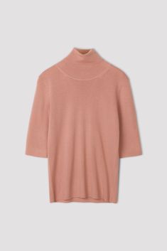 Merino Elbow Sleeve Top | Filippa-k.com Merino Wool Turtleneck Top For Spring, Spring Merino Wool Turtleneck Top, Modern Merino Wool Tops For Fall, Modern 3/4 Sleeve Tops For Fall, Elegant Short Sleeve Winter Sweater, Classic Short Sleeve Sweater For Fall, Spring Wool Turtleneck Top, Elbow Sleeve, Elbow Length Sleeve